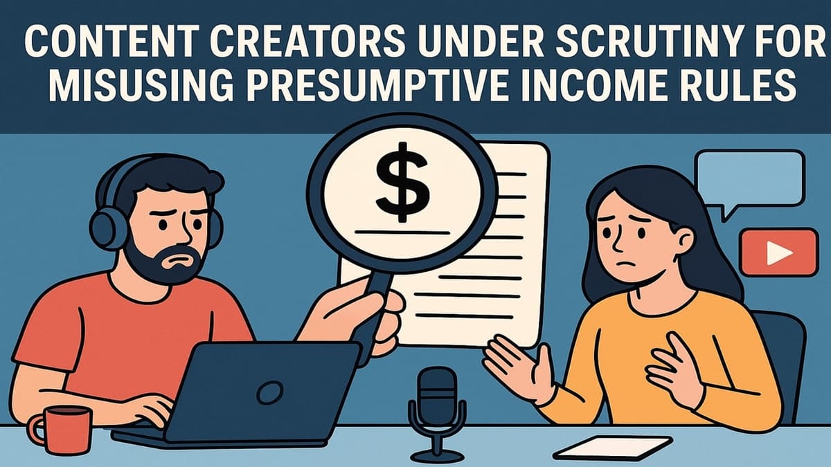 Content Creators Under Scrutiny for Misusing Presumptive Income Rules