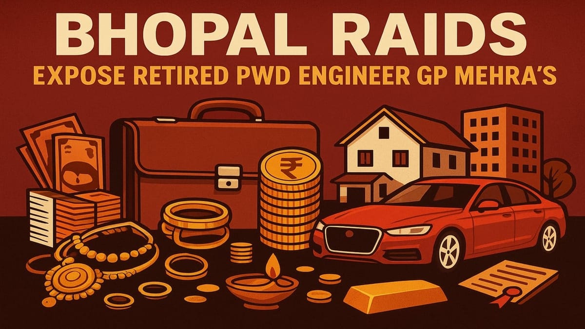 Bhopal Raids Expose Retired PWD Engineer GP Mehra’s Crore-Rupee Assets