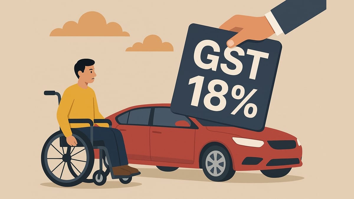 Govt Ends GST Concession for Disabled Car Buyers; Uniform 18% Tax Now Applies to All