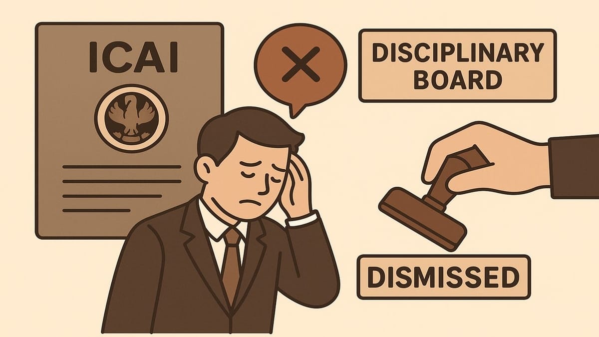 ICAI Disciplinary Board Dismisses Misconduct Allegation Against CA Due to Lack of Evidence