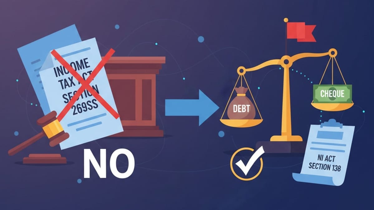 SC: Breach of Income Tax Act Section 269SS Doesn’t Invalidate Debt for NI Act Section 138