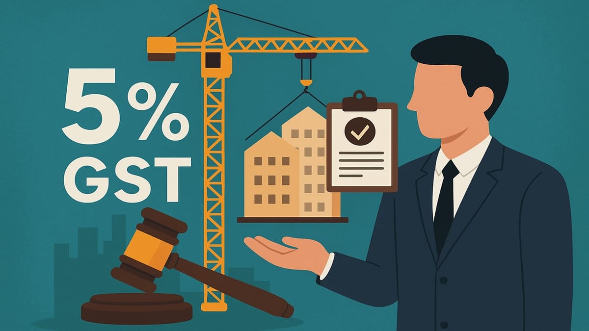 5% GST Applicable on Construction of Landowner’s Share of Residential Flats: AAR