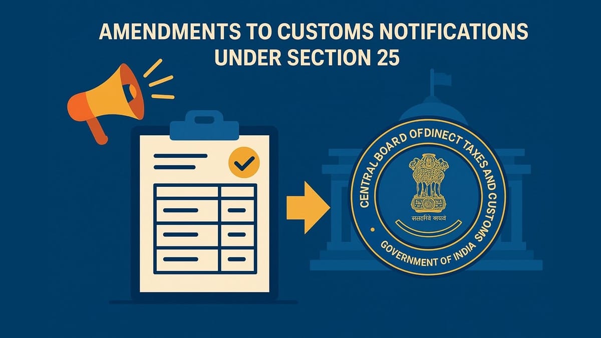 CBIC Announces Amendments custom rates of molasses and crude olive pomace