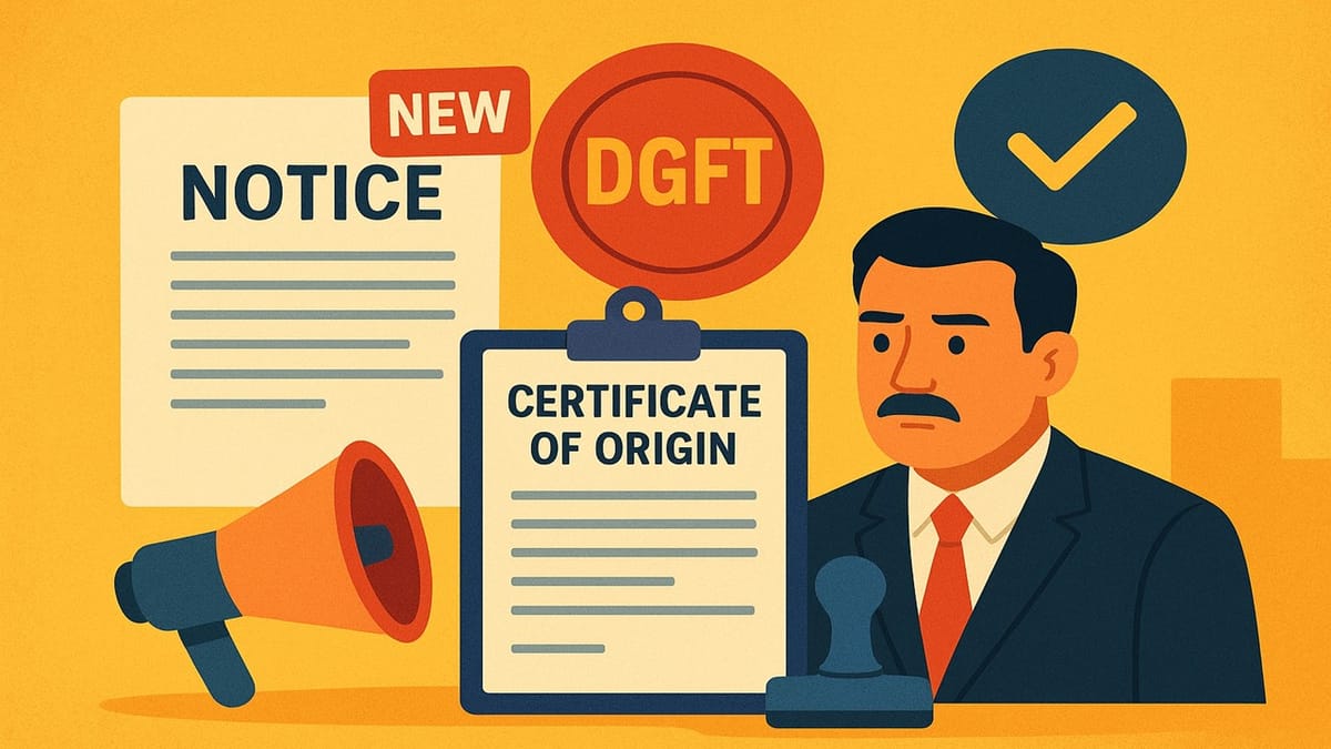 DGFT Notifies New Amendments in the List of Agencies Authorized to Issue Certificate of Origin