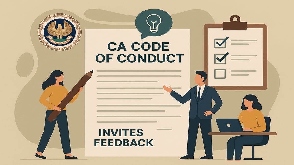 ICAI Proposes major tweeks in CA Code of Conduct: Invites Member’s Feedback
