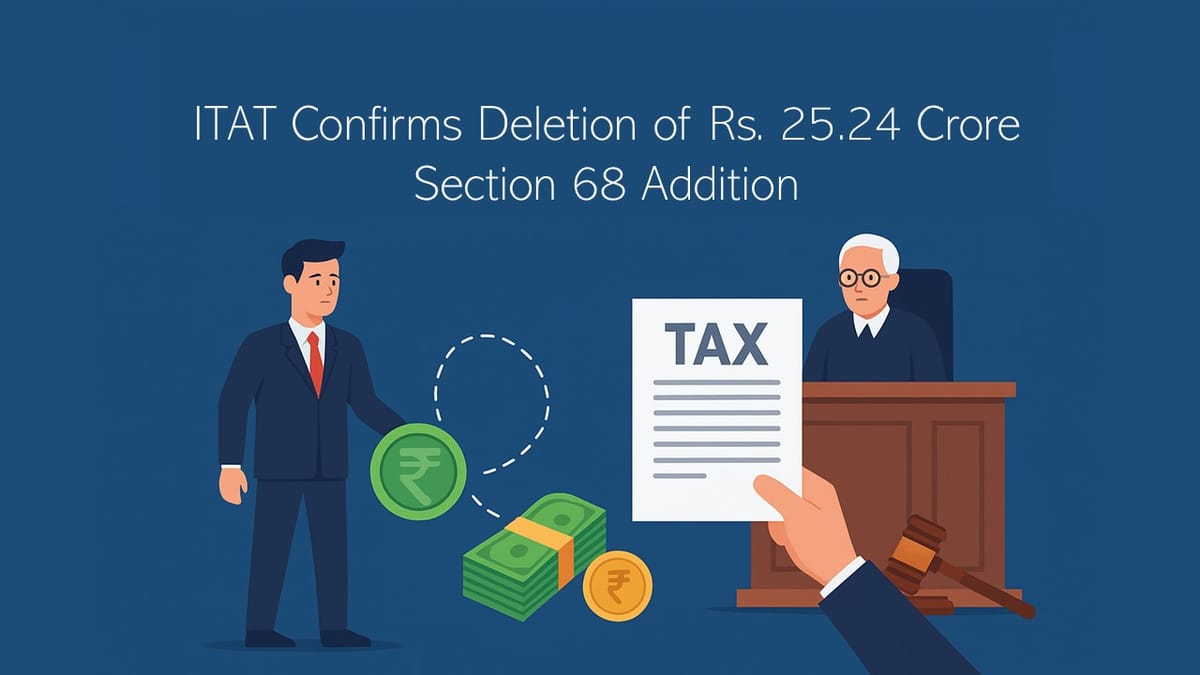 ITAT Confirms Deletion of Rs. 25.24 Crore Section 68 Addition After Assessee Proves Full Money Trail