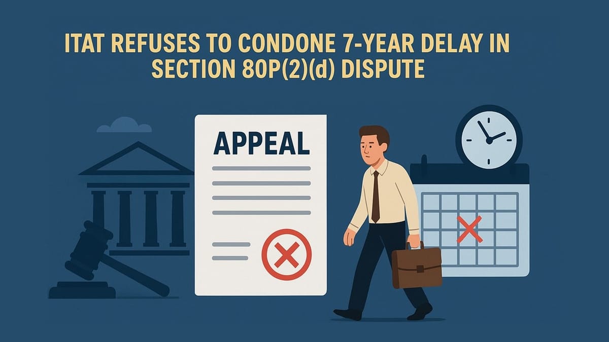 ITAT Refuses to Condone 7-Year Delay in Section 80P(2) (d) Dispute; Company Fails to Justify Massive Delay
