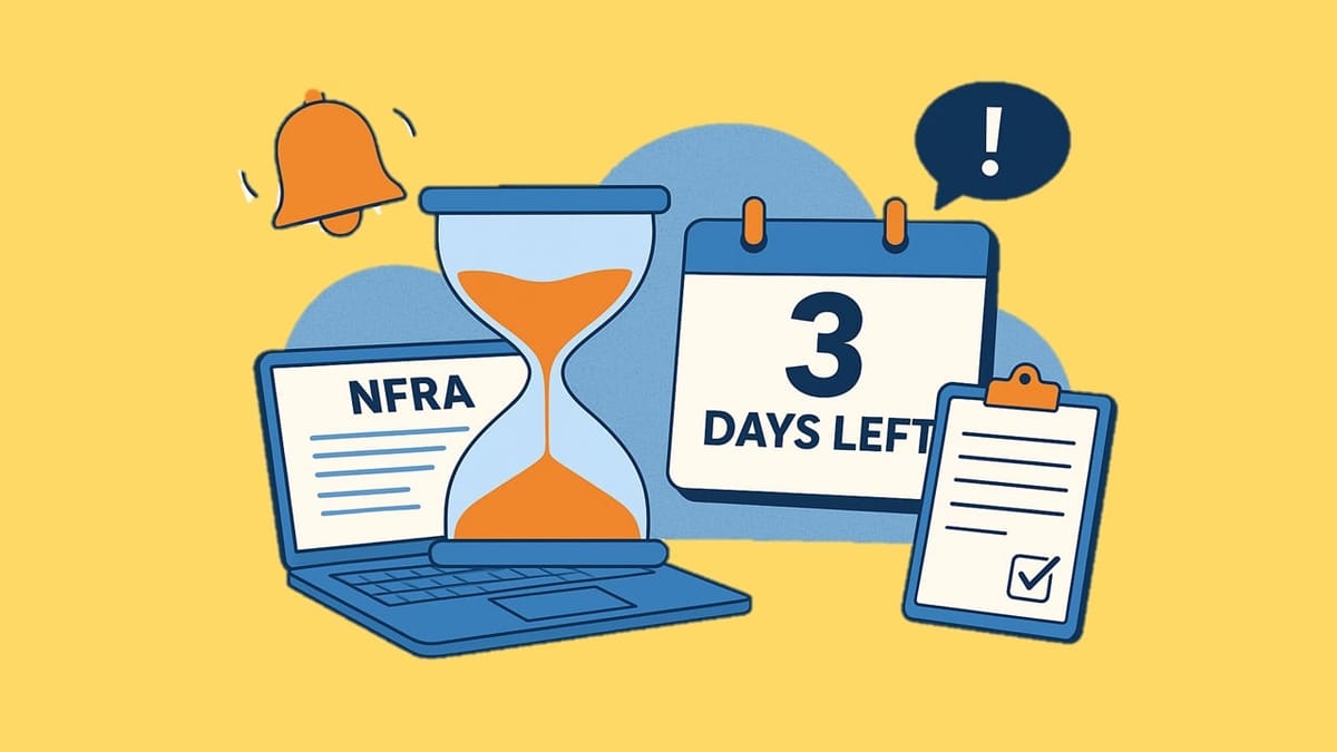 NFRA Filing Deadline Alert: Only Three Days Left; Know How to File NFRA 2 Form