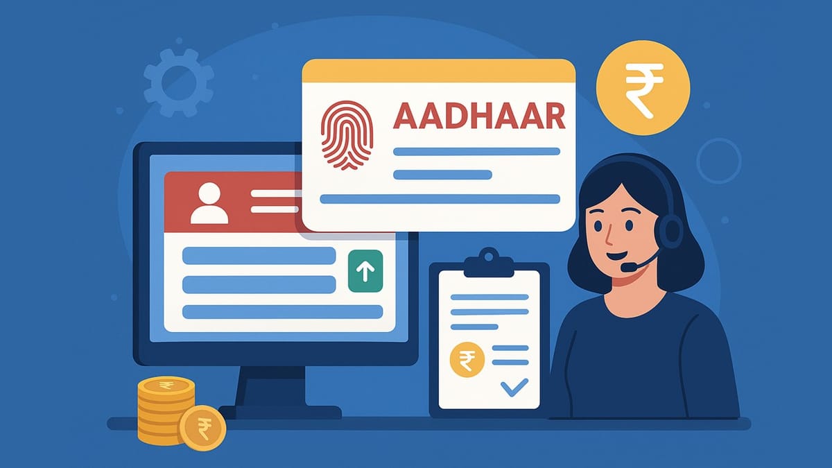 New Aadhaar Update Charges and Assistance Rates: All You Need to Know