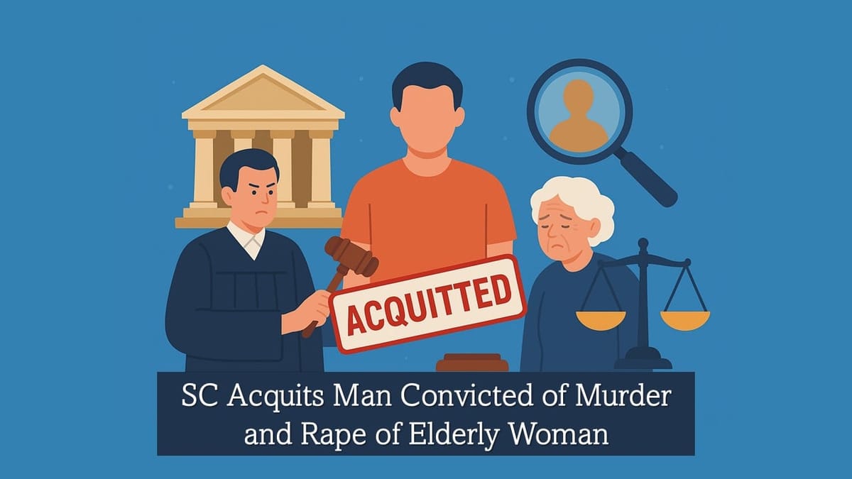 SC Acquits Man Convicted of Murder and Rape of Elderly Woman: Finds Investigation Flawed and Evidence Inconclusive