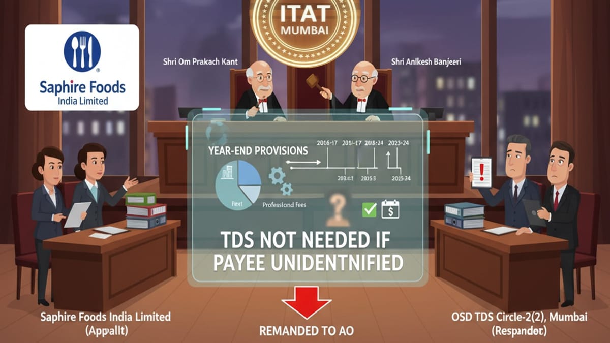 TDS Not required on Year-End Expense Provisions Where Payees Are Not Identified, Says ITAT
