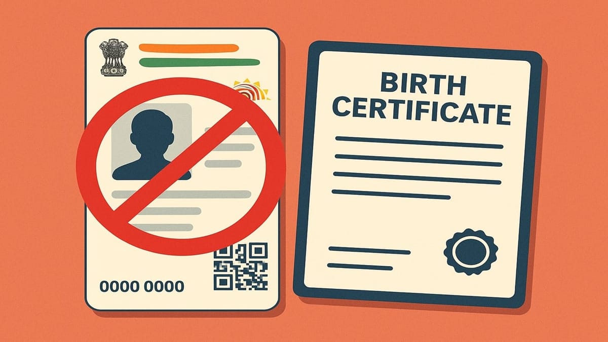 Uttar Pradesh: Aadhar Card No Longer be Accepted as Birth Certificate