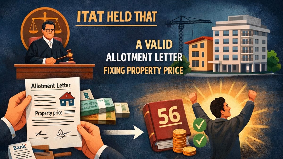 ITAT Deletes Section 56 Addition: Allotment Letter Treated Valid as Enforceable Property Agreement