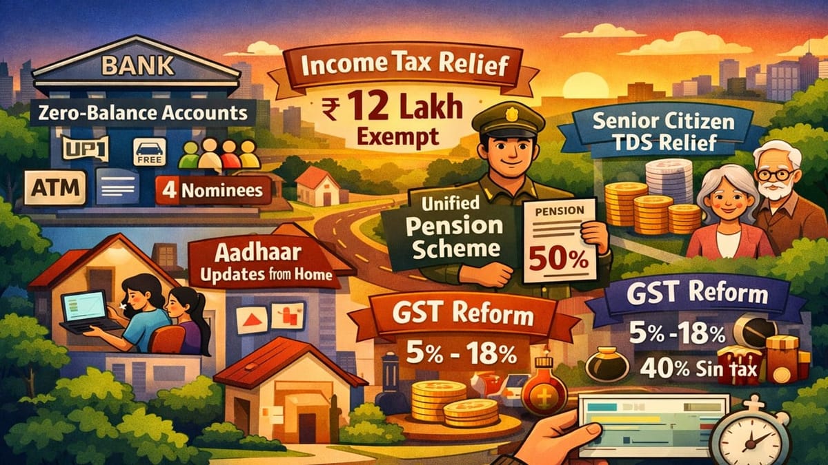 Big Relief for India’s Middle Class: Key Banking, Tax and Pension Changes in 2025