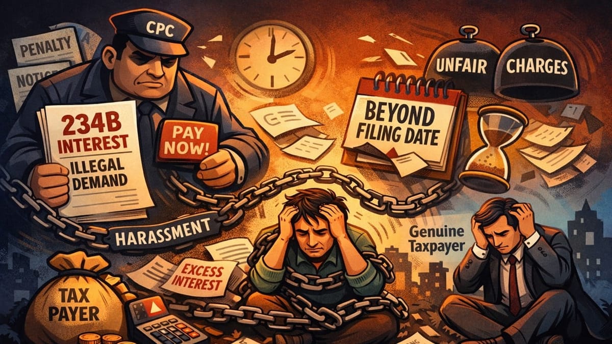 CPC Wrongly Levies Section 234B Interest Demand on ITR-U Filers, Causing Unjust Taxpayer Harassment
