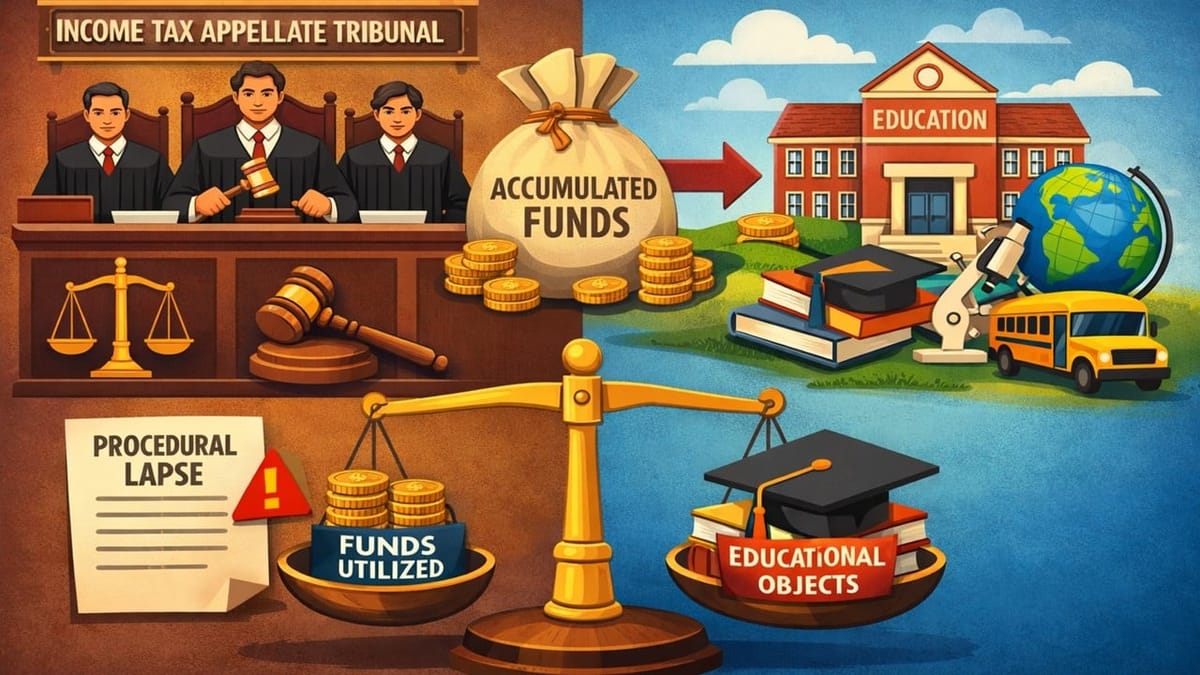 ITAT Allows Application of Accumulated Funds Spent on Educational Objects; Procedural Lapse Not Fatal
