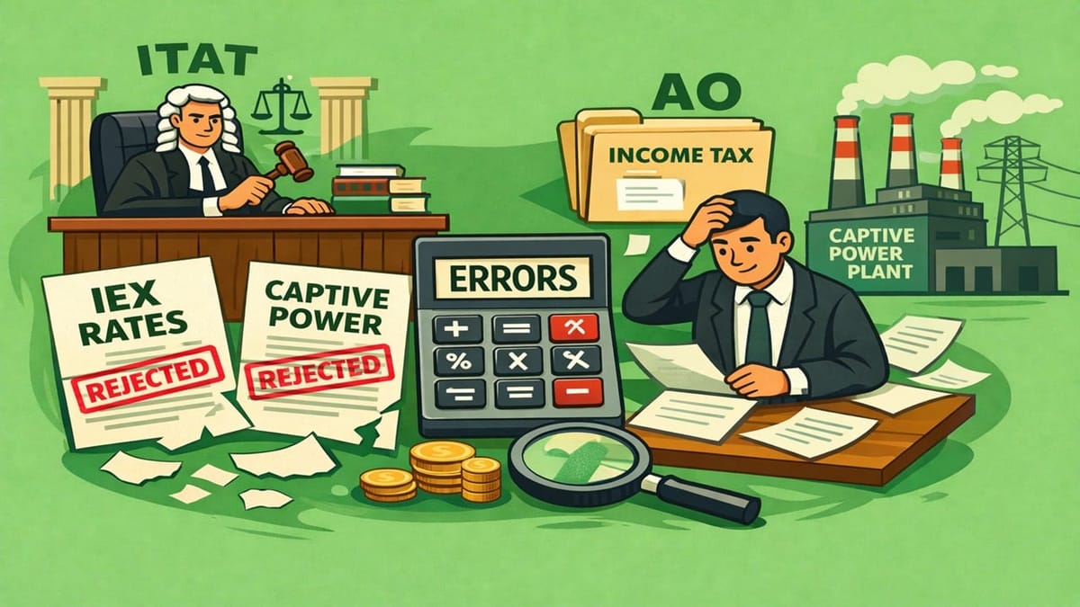 ITAT Rejects IEX Rates for Captive Power and Orders Correction of AO’s Computational Errors