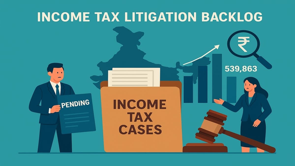 Income Tax Litigation Backlog: Pending Income Tax Cases Touch 539,000 for FY 2025