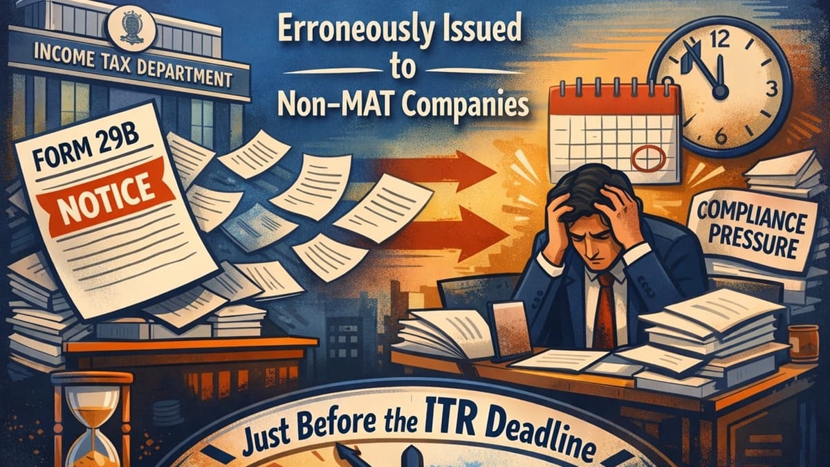 Erroneous Form 29B Demand Notices: System Glitch Triggers MAT Notices for Non-MAT Companies