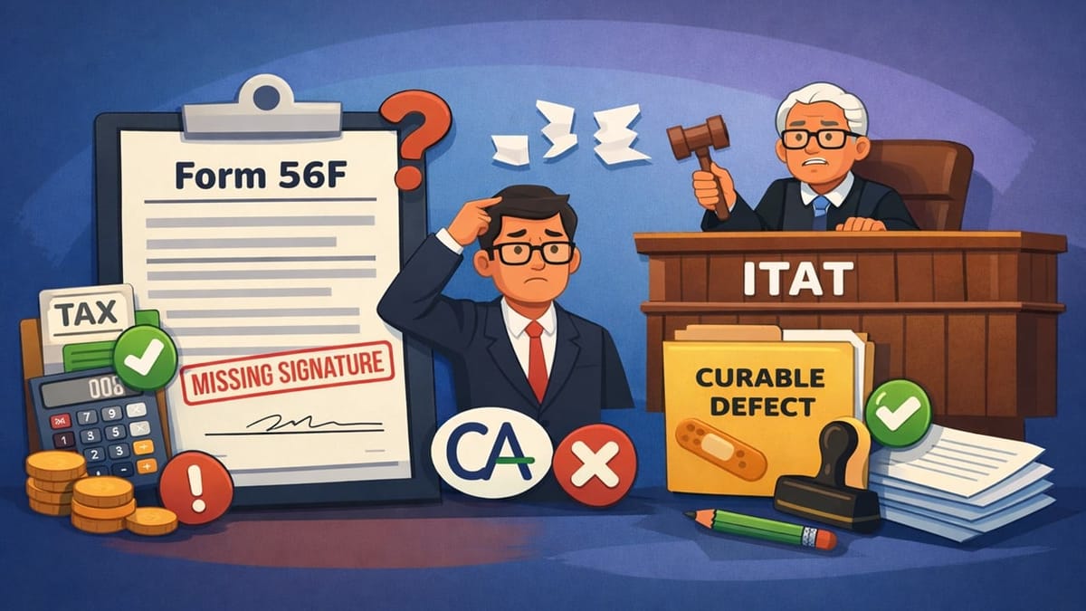 Absence Of CA Signature On Form 56F Is Considered A Technical Defect; Which Is Curable: ITAT