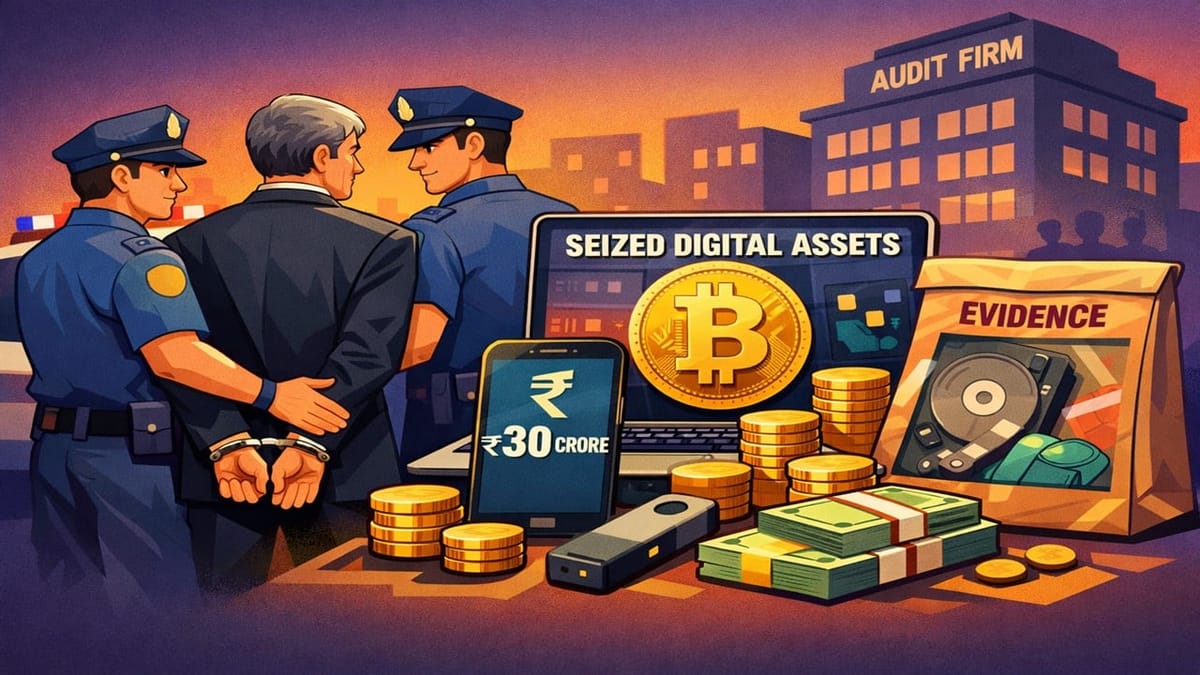 Audit Firm Director Arrested for Stealing Seized Digital Assets of Rs 30 Crore