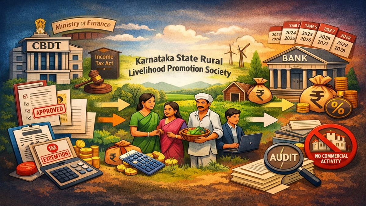 CBDT Grants Income Tax Exemption to Karnataka State Rural Livelihood Promotion Society
