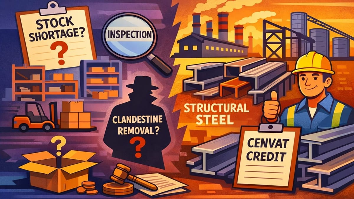 CESTAT: Mere Shortage of Goods Not Proof of Clandestine Removal; Credit on Structural Steel Allowed