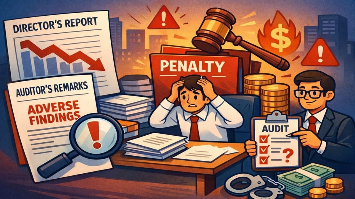 Company Faces Penalty for Not Addressing Auditor’s Adverse Remarks in Director’s Report