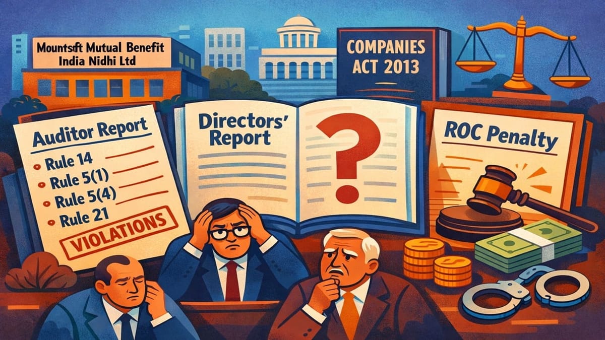 Company Faces ROC Penalty for Not Explaining Non-Compliances Reported by Auditor in Directors’ Report