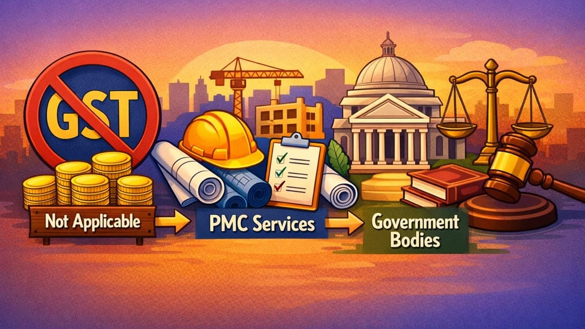 GST Not Applicable on Centage Charges Collected for PMC Services to Government Bodies
