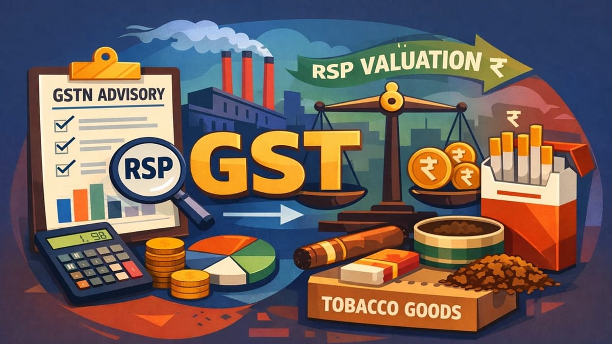 GSTN Releases Advisory on RSP-Based Valuation of Notified Tobacco Goods under GST