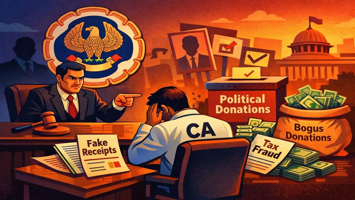 ICAI Reprimands CA for Helping Clients Claim Fake Tax Deductions Through Bogus Political Donations