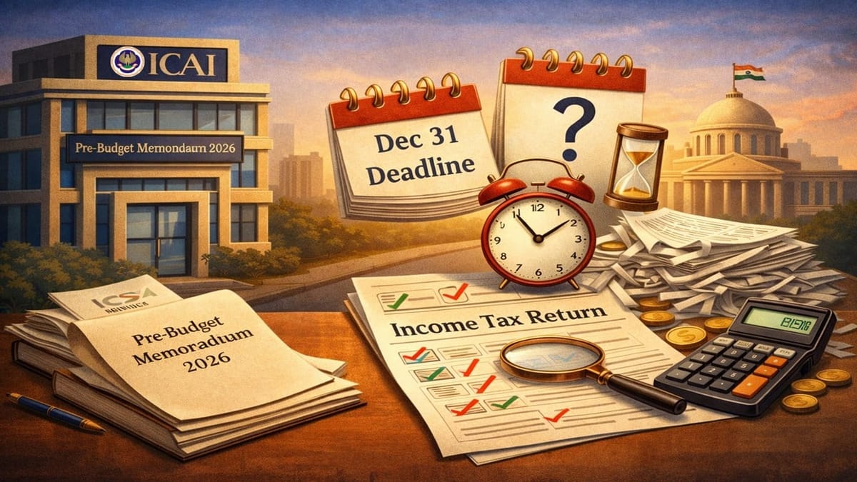 ICAI Suggests Extended Time for Filing Belated and Revised ITRs in Pre-Budget 2026 Memorandum
