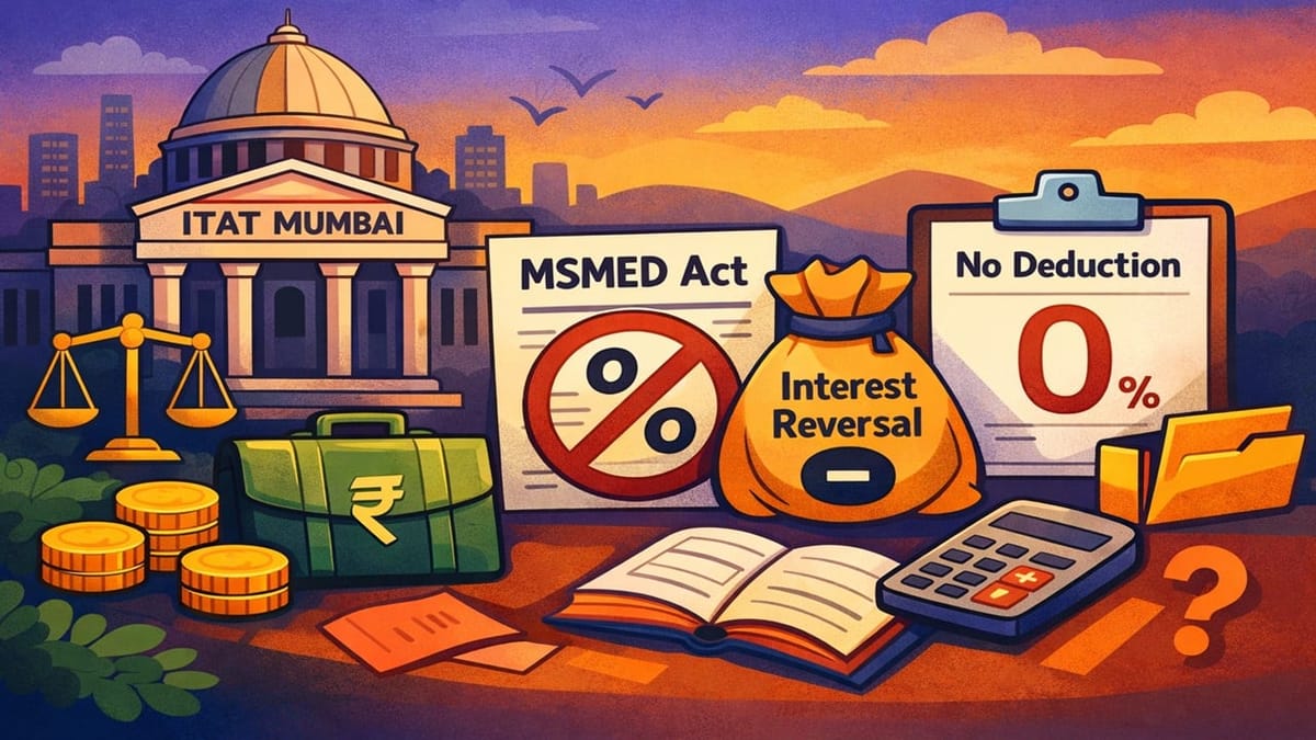 ITAT Mumbai: MSMED Interest Reversal Cannot Be Added If No Deduction Was Claimed