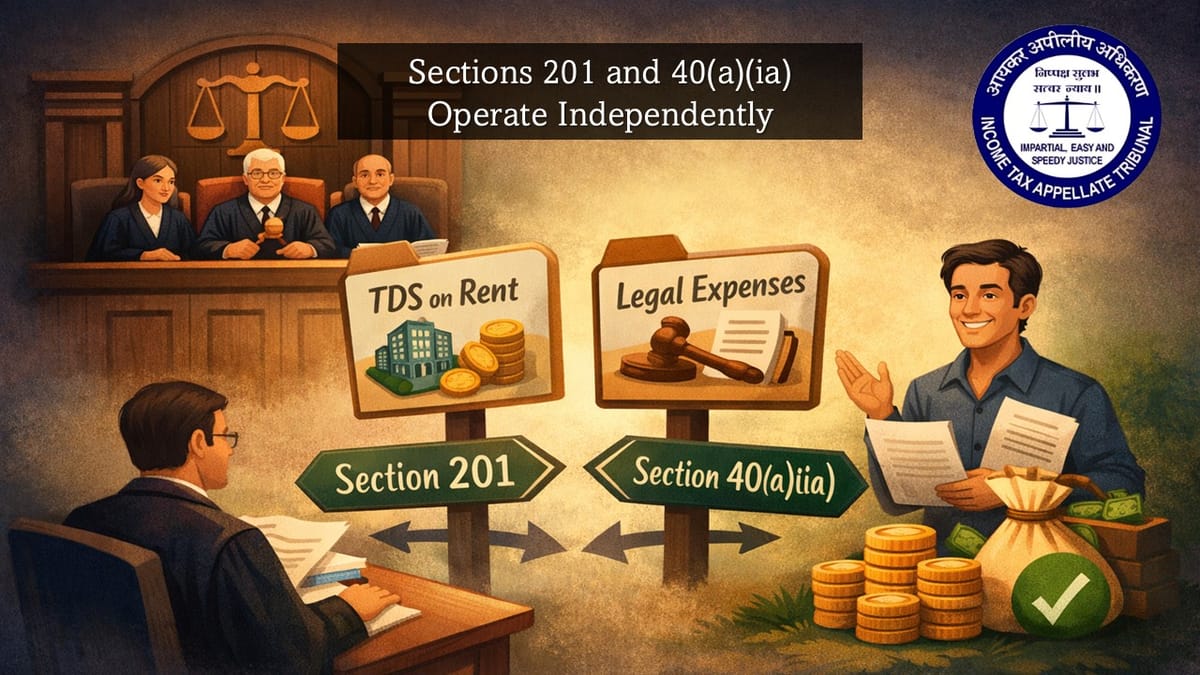 ITAT Upholds TDS Demand on Rent and Legal Expenses Ruling Sections 201 and 40(a)(ia) Operate Independently