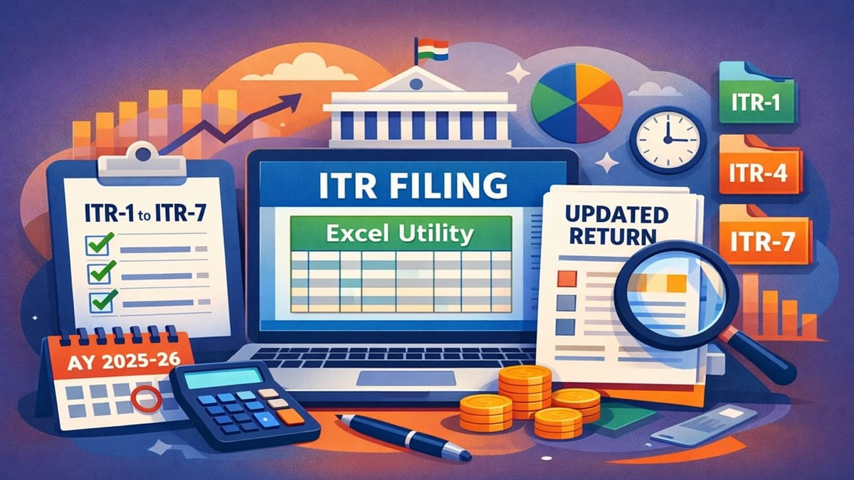 ITR Filing AY 2025-26: Income Tax Dept Notifies Excel Utilities for Filing Updated Return in ITR-1 to ITR-7