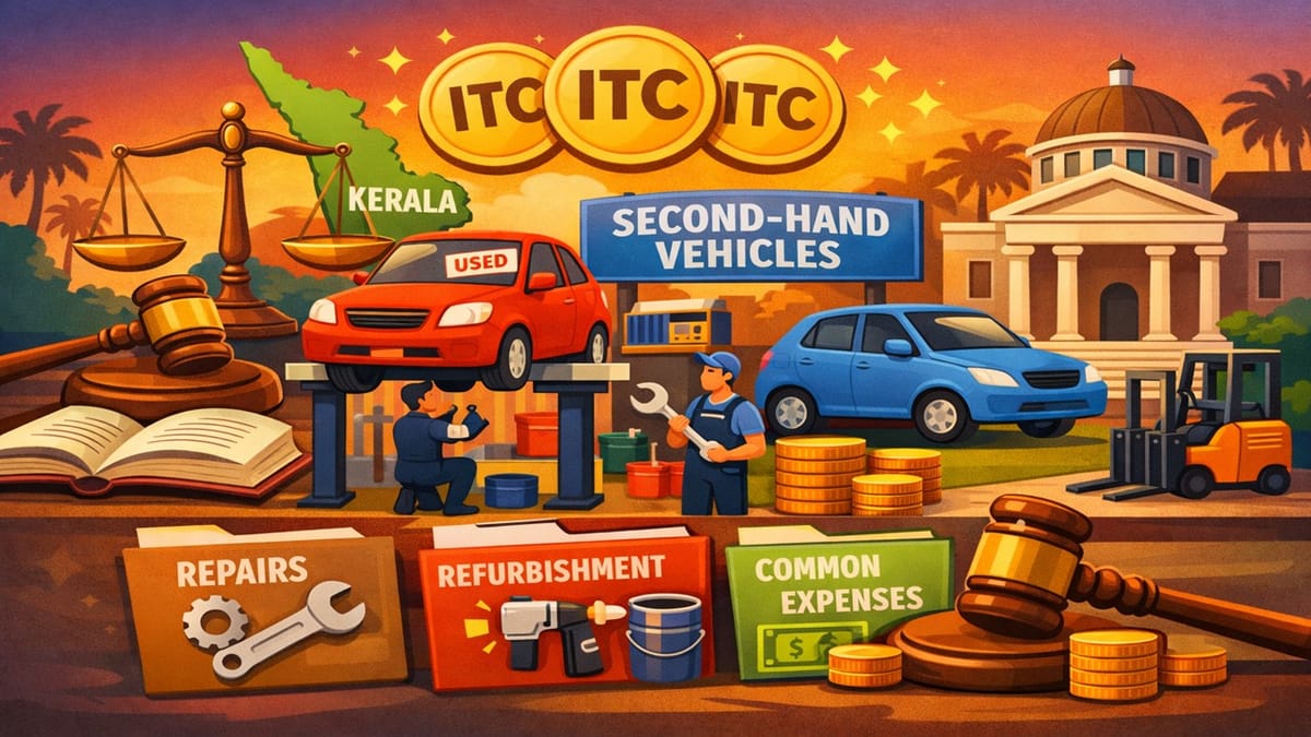 AAR Allows ITC on Repairs, Refurbishment, Common Expenses and Capital Goods for Second-Hand Vehicle Dealers