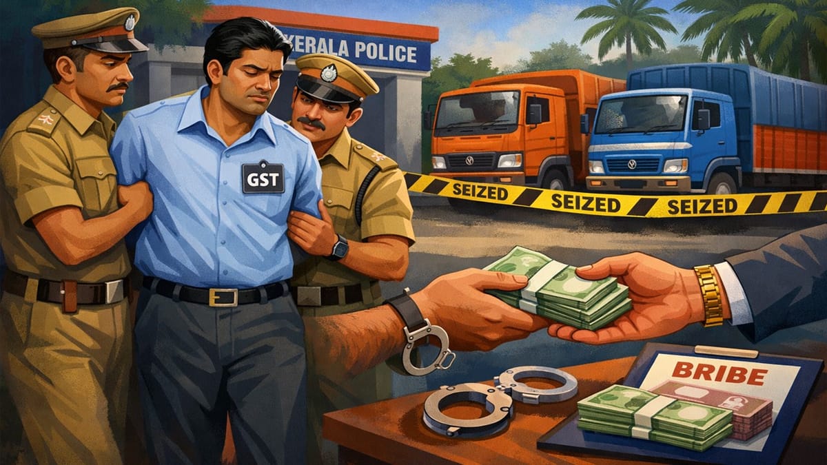 Kerala GST Officer Arrested for Accepting Bribe to Release Seized Lorries