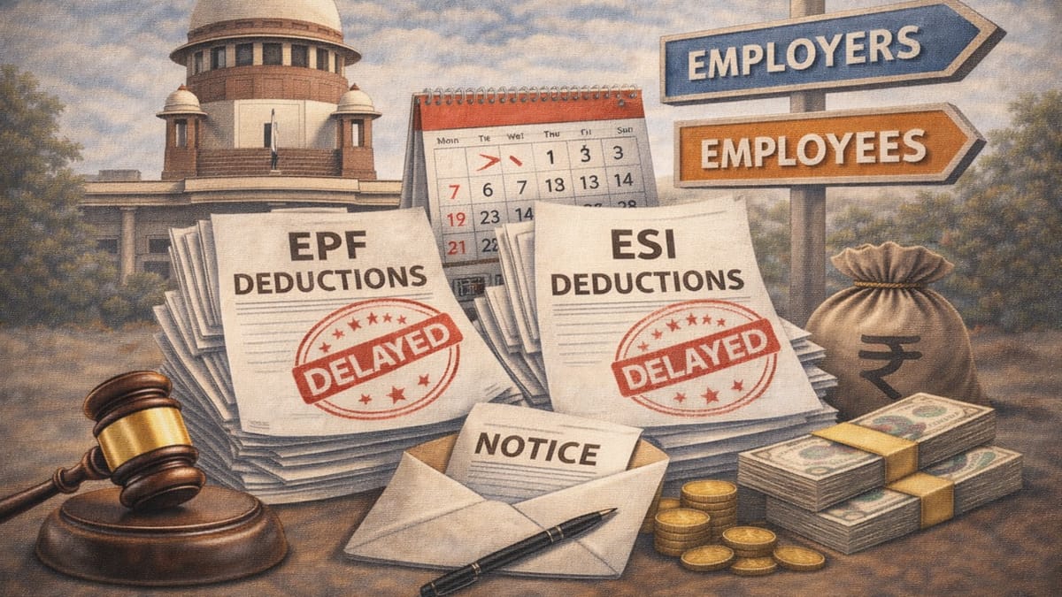 Supreme Court Issues Notice on Delayed Employees’ PF/ESI Deduction Dispute