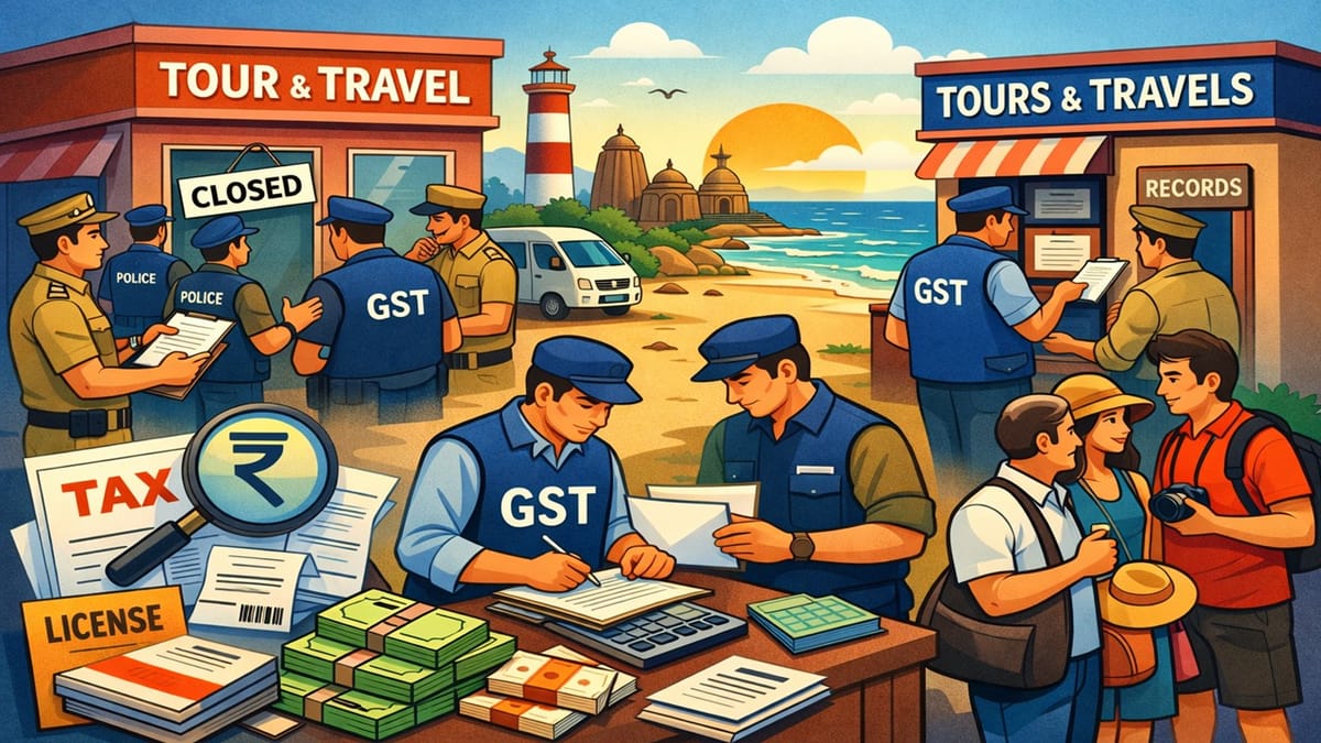 Police and GST Officials Raid Tour Agencies in Puri for Alleged Overcharging and Tax Evasion 