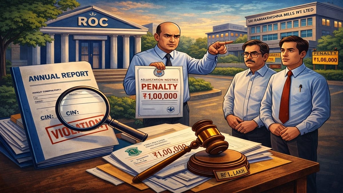 ROC Coimbatore Imposes Rs 1 Lakh Penalty for CIN Disclosure Violation