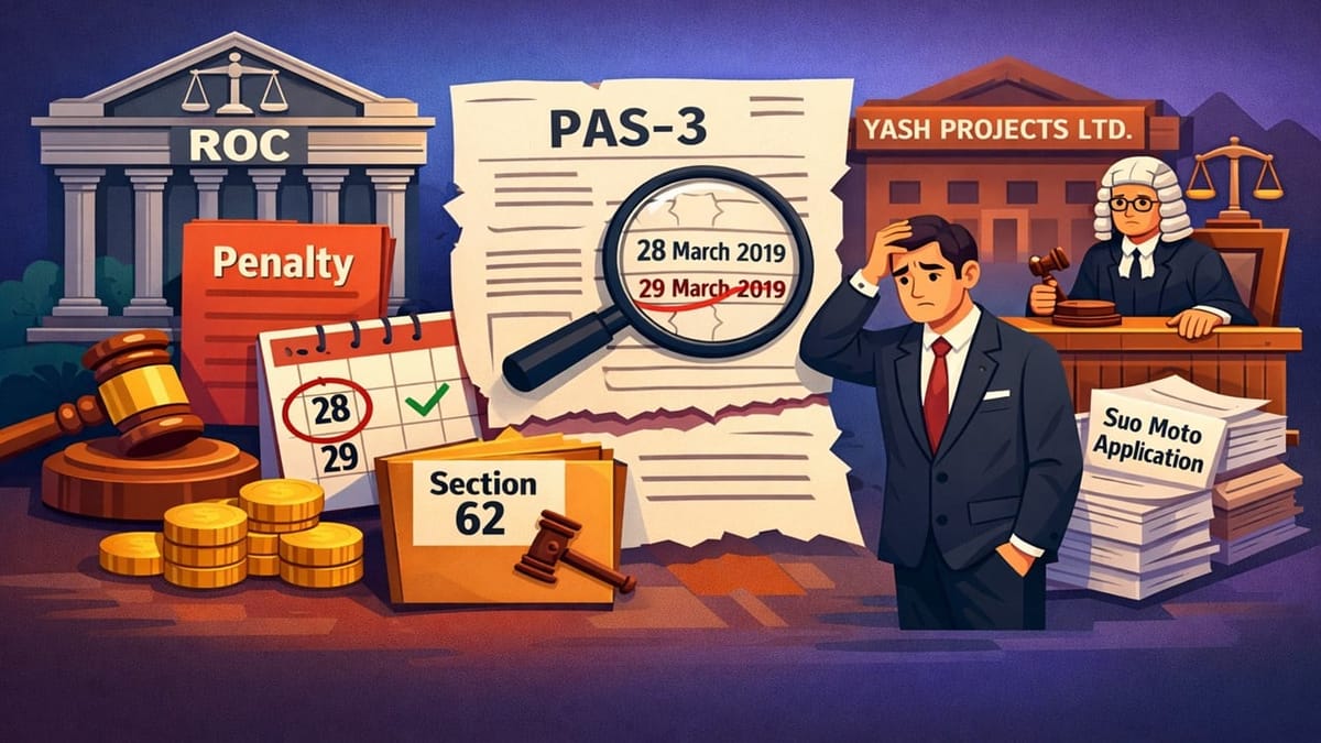 ROC Imposes Penalty on Company and its Director For Making Typing Error in Form PAS-3