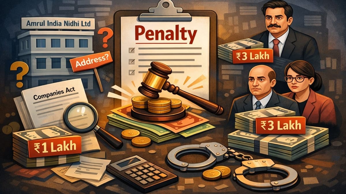 ROC Levies Rs. 4 Lakh Penalty on Company and Directors for Address Non-Compliance in Form InC-22A