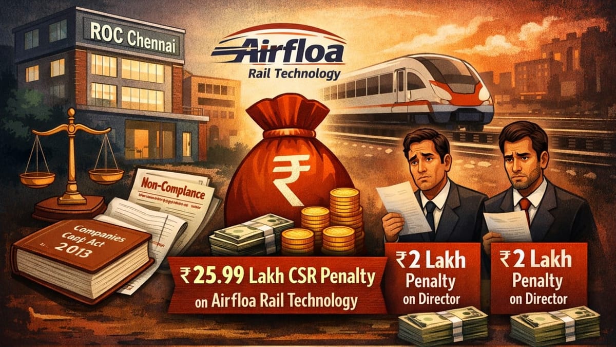 ROC Slaps Rs. 29.99 Lakh Penalty on Company and Its Directors for Not Spending Mandatory CSR Amount
