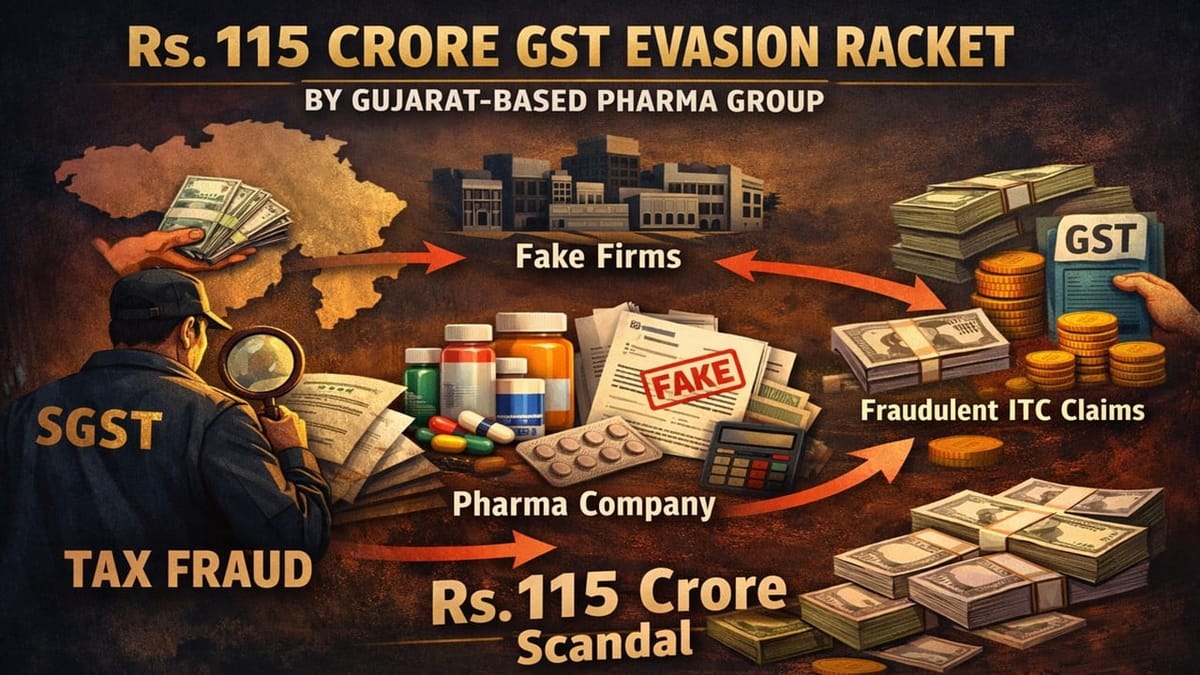 SGST Busts Rs. 115 Crore GST Evasion Racket in Gujarat Involving Pharmaceutical Group; Two Held