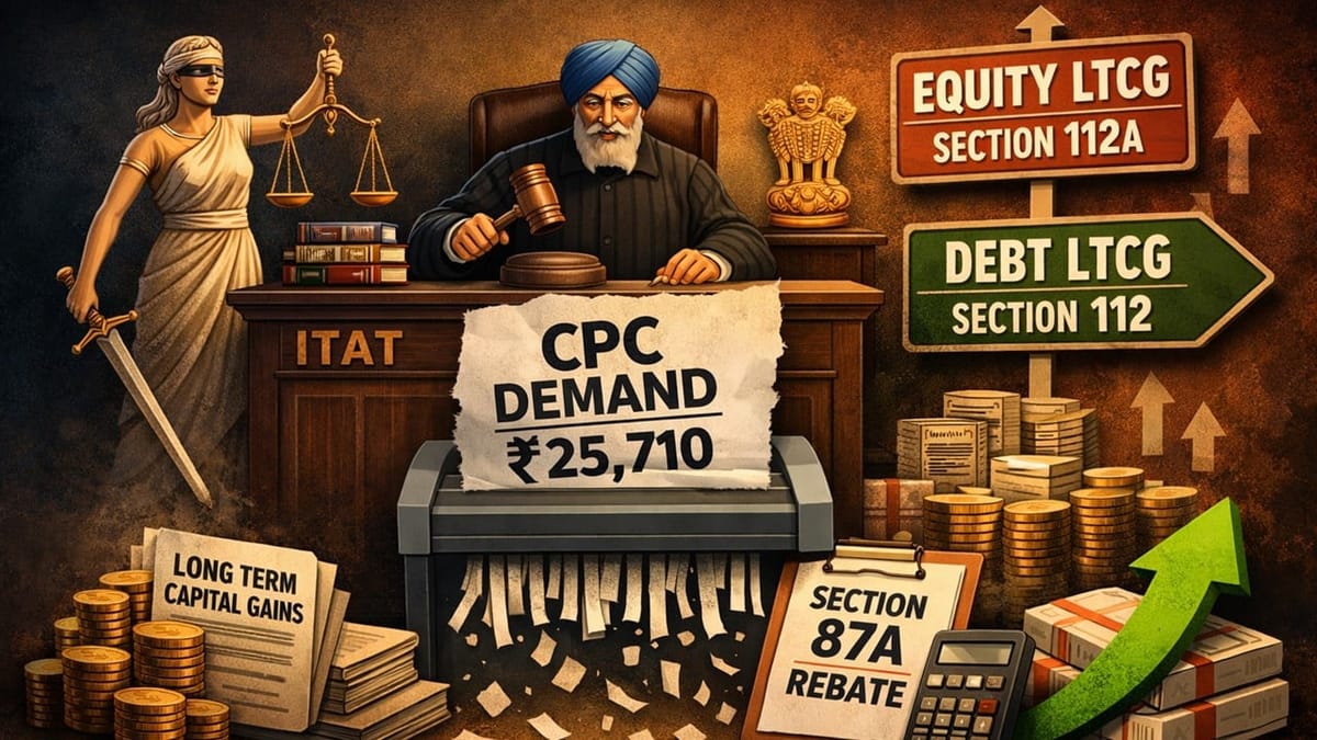 Income Tax Rebate Restriction Applies Only to Equity LTCG u/s Section 112A, Not LTCG from debt investments: Rules ITAT