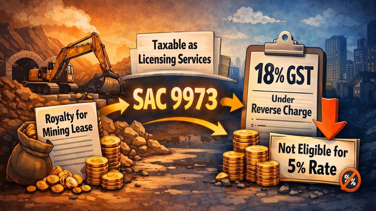 AAR Rejects Concessional GST Rate on Mining Lease Services; Upholds 18% GST on Mineral Extraction Royalty