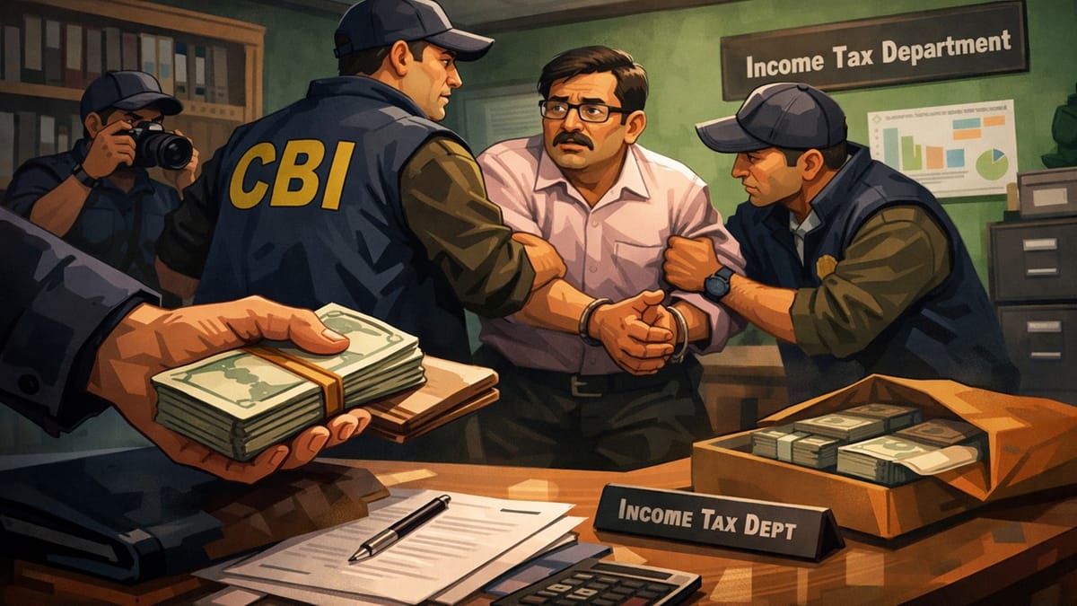 CBI Catches Income Tax Stenographer Red-Handed While Accepting Bribe of Rs. 1.5 Lakh in Chennai