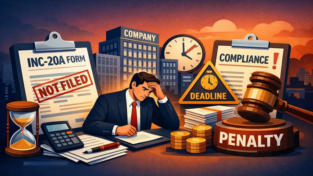 Company Faces Penalty Over Non-Filing of e-Form INC-20A Within Specified Time