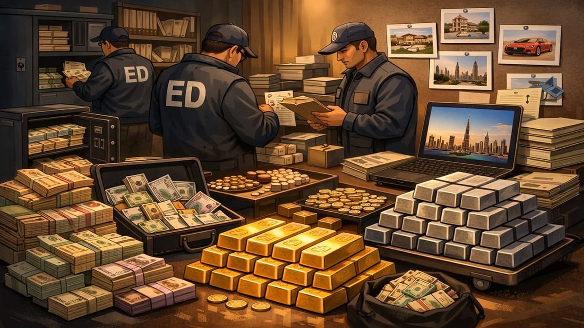 ED Conducts Searches at 9 Locations in Ahmedabad; Cash, Gold and Foreign Assets Seized